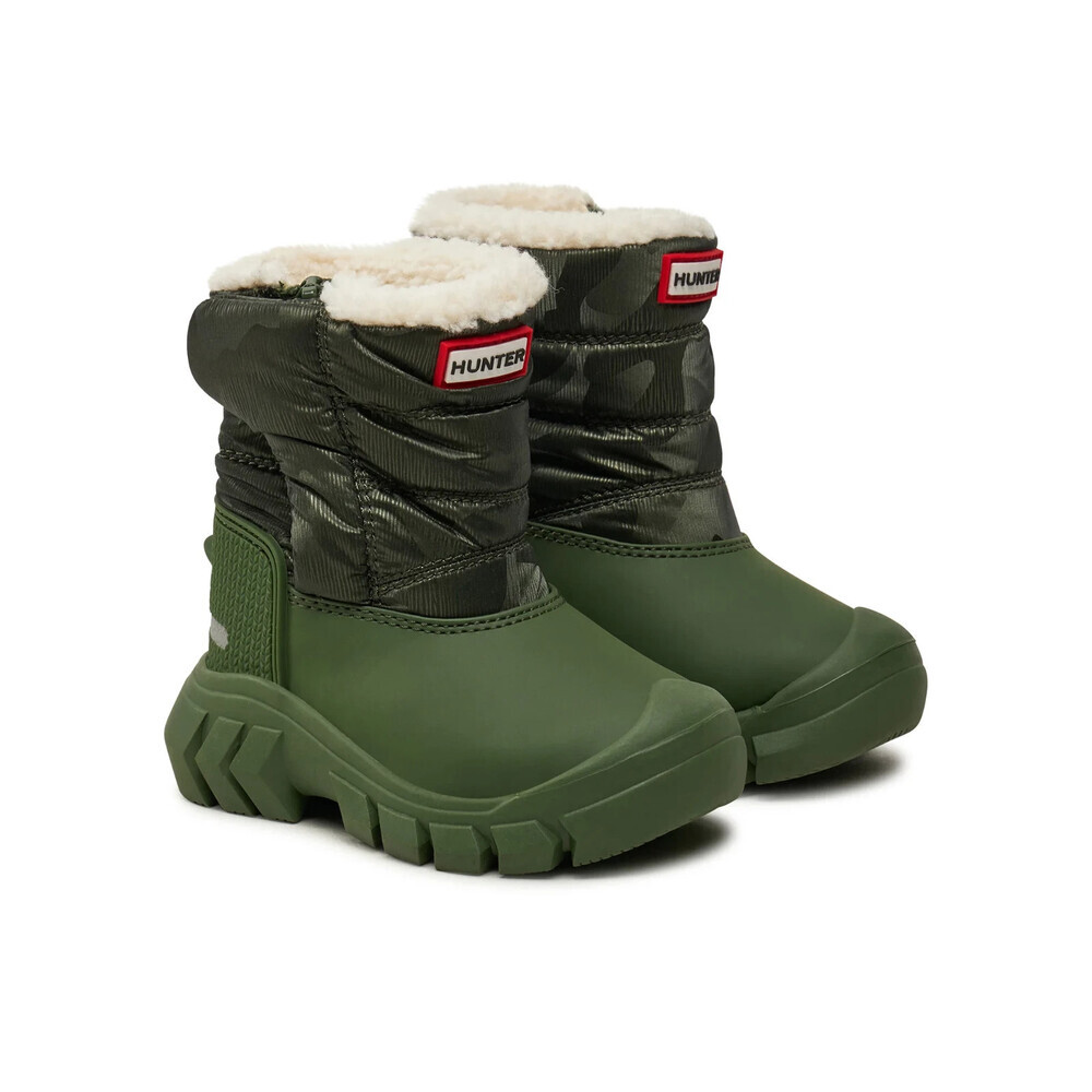 Hunter Intrepid Reflective KFT5001PCT Snow Boots Kids 7 Green Insulated JOBB496 - Picture 2 of 10